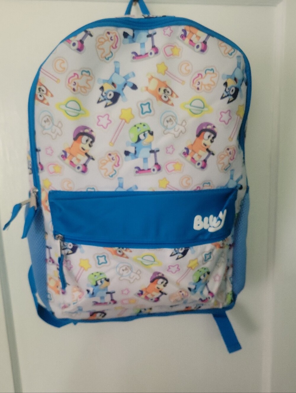Bluey Kids Backpack Tag - Blue, Yellow, Purple Artwork